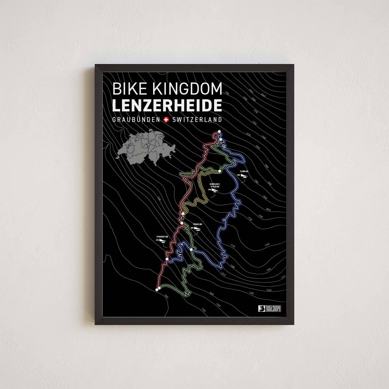 Lenzerheide BikeKingdom Bikepark Trailmap TrailShape