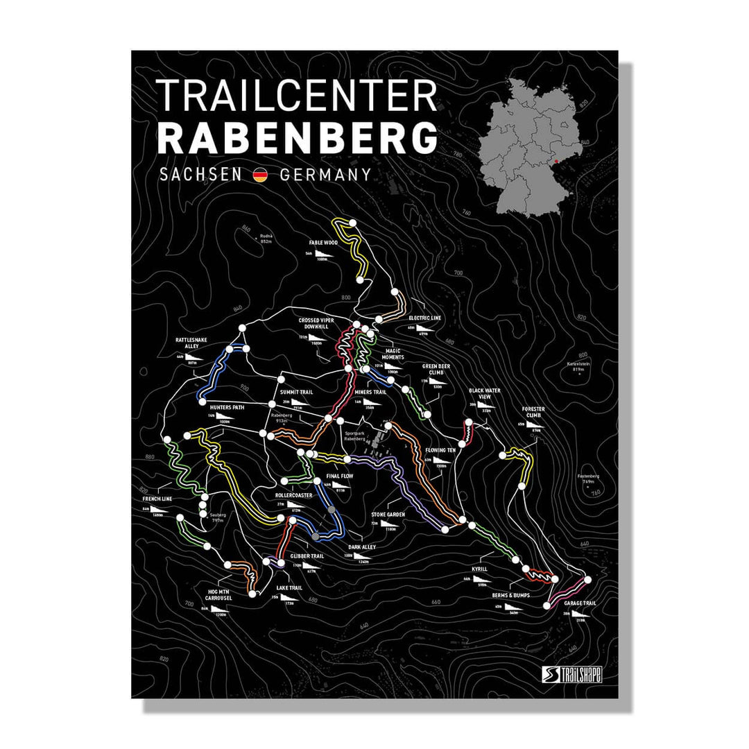 rabenberg mountainbike TrailCenter Rabenberg Poster - Perfekt für Mountainbike Fans