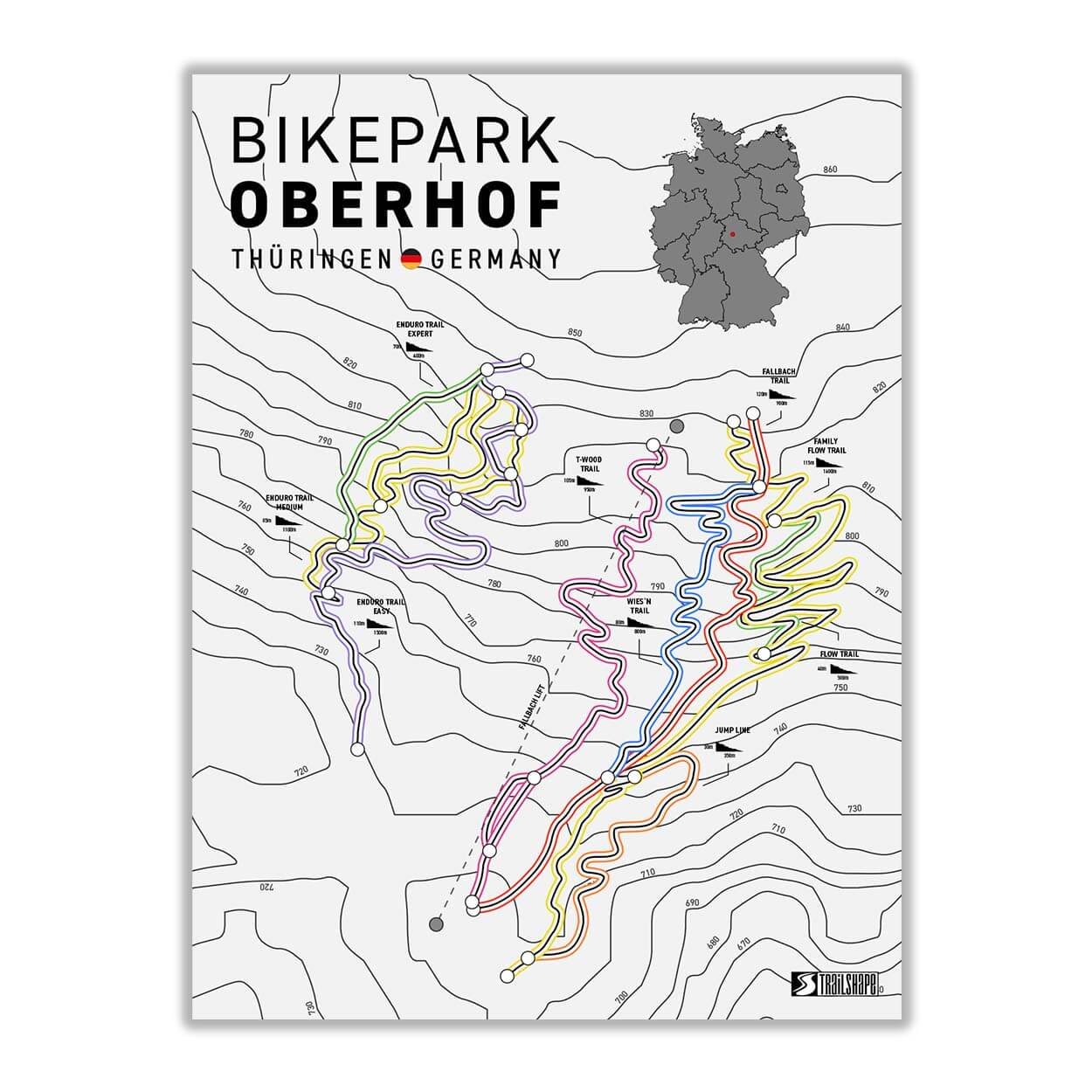 Trailmap Bikepark Oberhof Trailshape